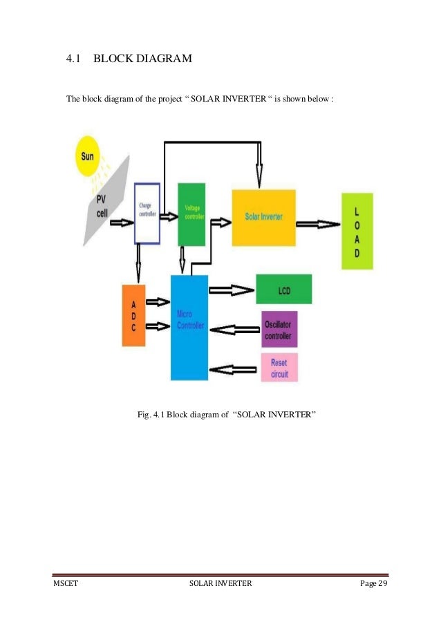 solar invertermscet solar inverter page 28 chapter 4 projectimplimentation; 39 mscet solar inverter page 29 4 1 block diagram